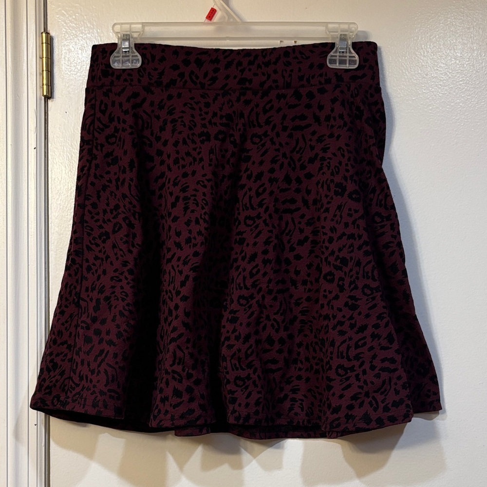 Stylish Leopard Print Skirt - Red and Black